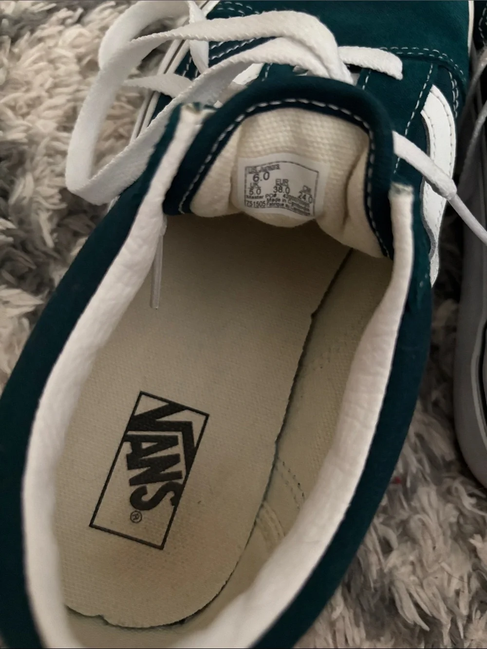 Vans Kids Old Skool Sneakers in Teal and White